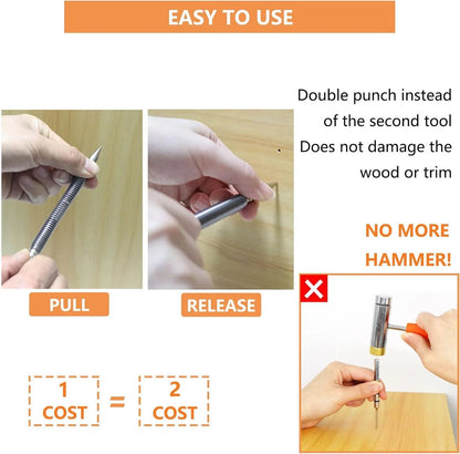 Spring Tool Nail.No more hammering, which can damage Hammerless Nail.
