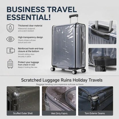 ⏳LAST DAY SALE 50% OFF!🧳 Clear Waterproof Luggage Cover, Transparent Anti-Scratch Dustproof Suitcase Protector, Fits 22/24/26/28 Inch Suitcases