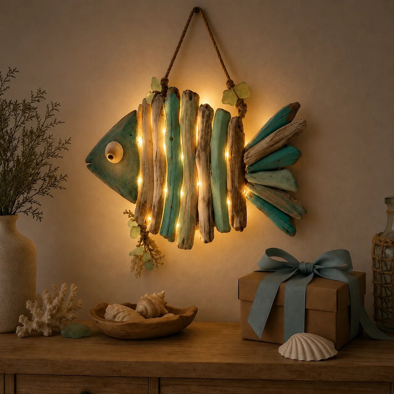 Handcrafted LED Coastal Fish Wall Art