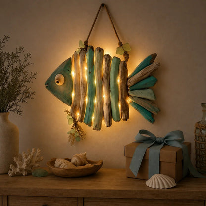 Handcrafted LED Coastal Fish Wall Art