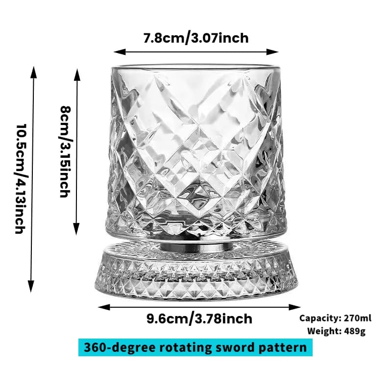 Luxury 360° Spinning Crystal Glass, elegant European-style bar supplies and gifts.