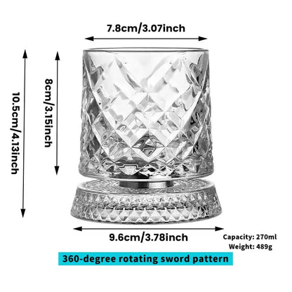 Luxury 360° Spinning Crystal Glass, elegant European-style bar supplies and gifts.