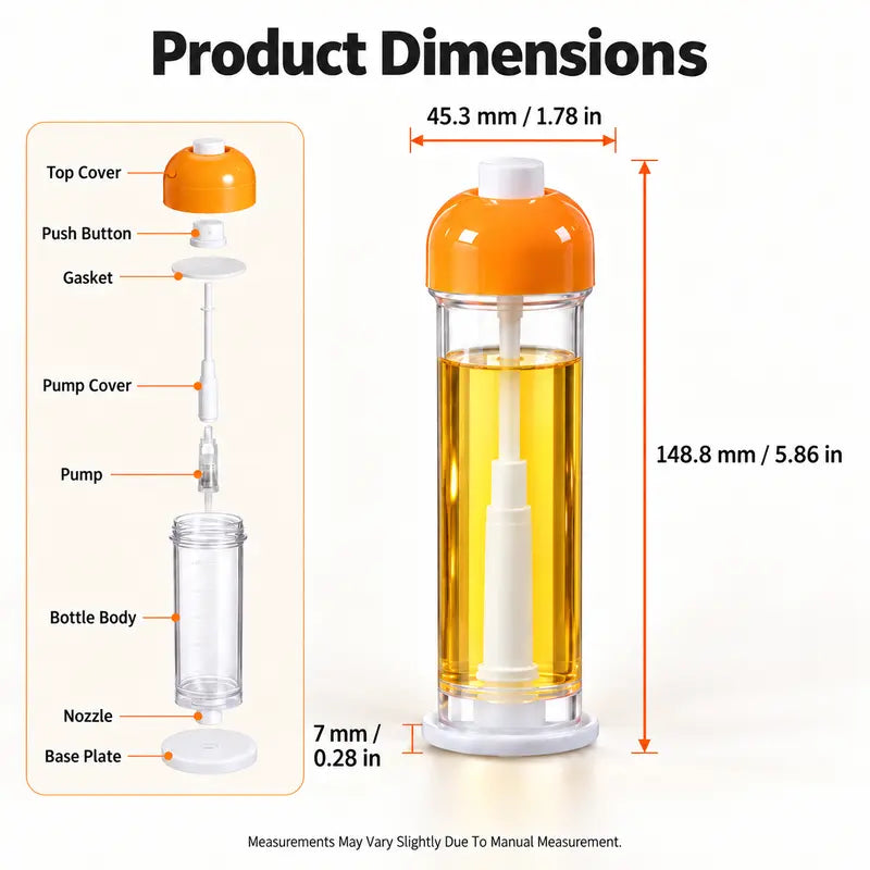 Buy 1  Get 1 Free 🧂 Refillable Cooking Oil Sprayer – Olive Oil Spray Bottle with Nozzle at the Base 🧂