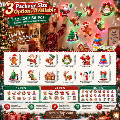 🎄Christmas Sale!! 💞50K+ SOLD! 🎄✨ 50% OFF! LED Christmas Light-Up Wall Decals – built-in LED, pre-installed batteries, 12/24/36pcs. Peel & stick festive glow for walls & windows! 🎅💡