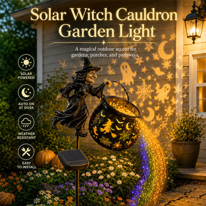 🎉 Halloween Early Bird Sale 60% 🧙‍♀️Halloween Witch Cauldron Solar-powered Garden Light
