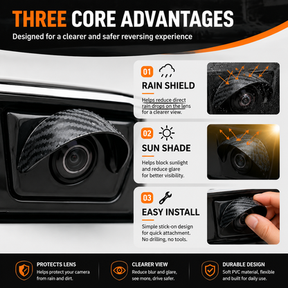 🌧️ 4PCS Car Backup Camera Rain Shield – Clearer Rear View in Rain