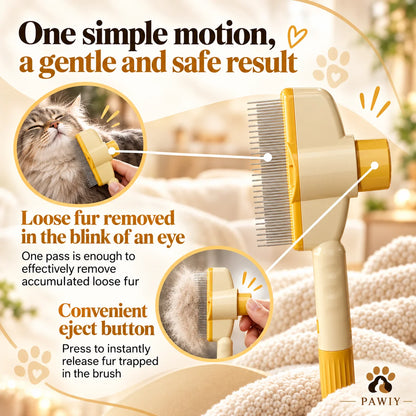 PAWIY CoatClick Pro gentle grooming features and stainless-steel teeth