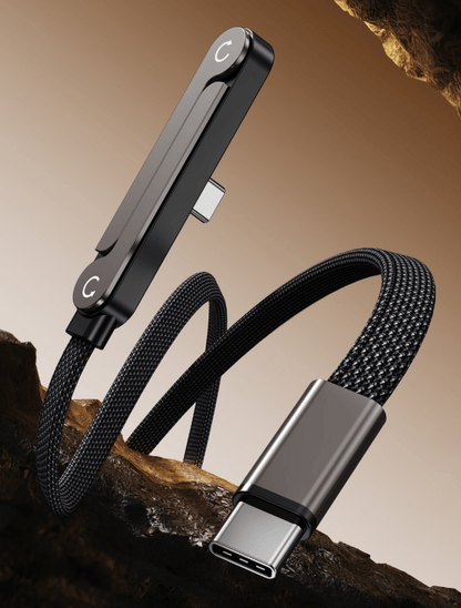 240W Supercarga Soporte Invisible Giratorio 360° Cable de Carga Desmontable 2 en 1