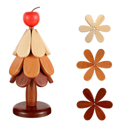 🌲Natural Wooden Tree Trivets