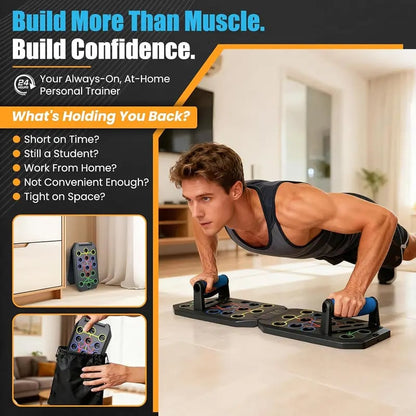 🔥Enhanced Push-up Board Fitness Kit with 30 Holes-Portable Home Exercise Equipment