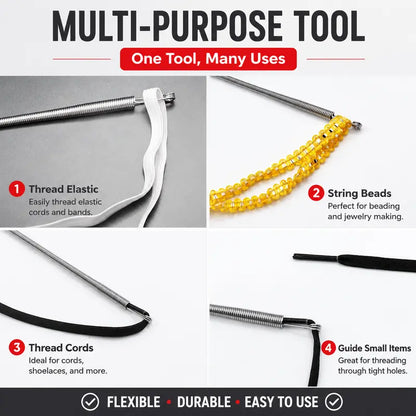 🧵 Flexible Drawstring Threader Tool – 5PCS Stainless Steel Cord Repair Set