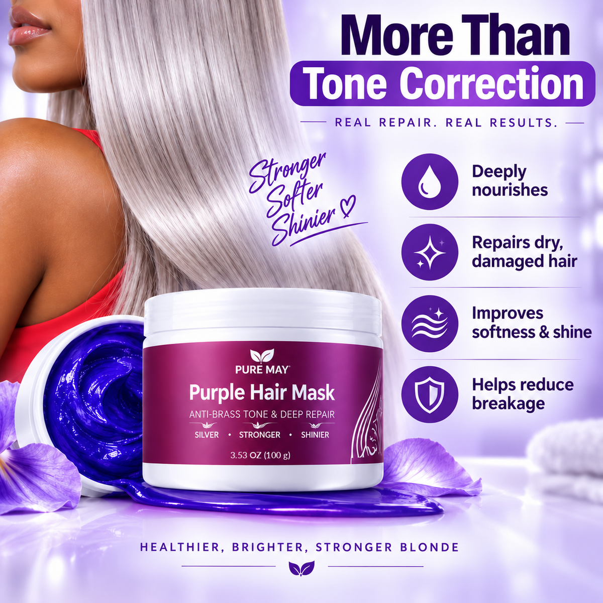 Anti-Yellowing Purple Hair Mask 💜 Say goodbye to Red Highlights! 💜