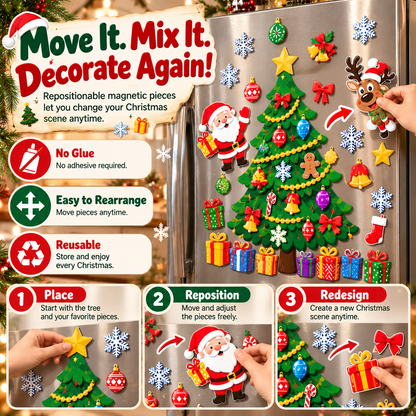 🎄 Magnetic Christmas Decorations – DIY Reusable Fridge Magnets with Christmas Tree & Holiday Characters
