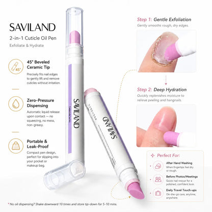 🔥Limited Time 49% OFF | Cuticle Remover Pen Set with Cuticle Oil, Portable Cuticle Softener for Home DIY & Professional Nail Salon Manicure