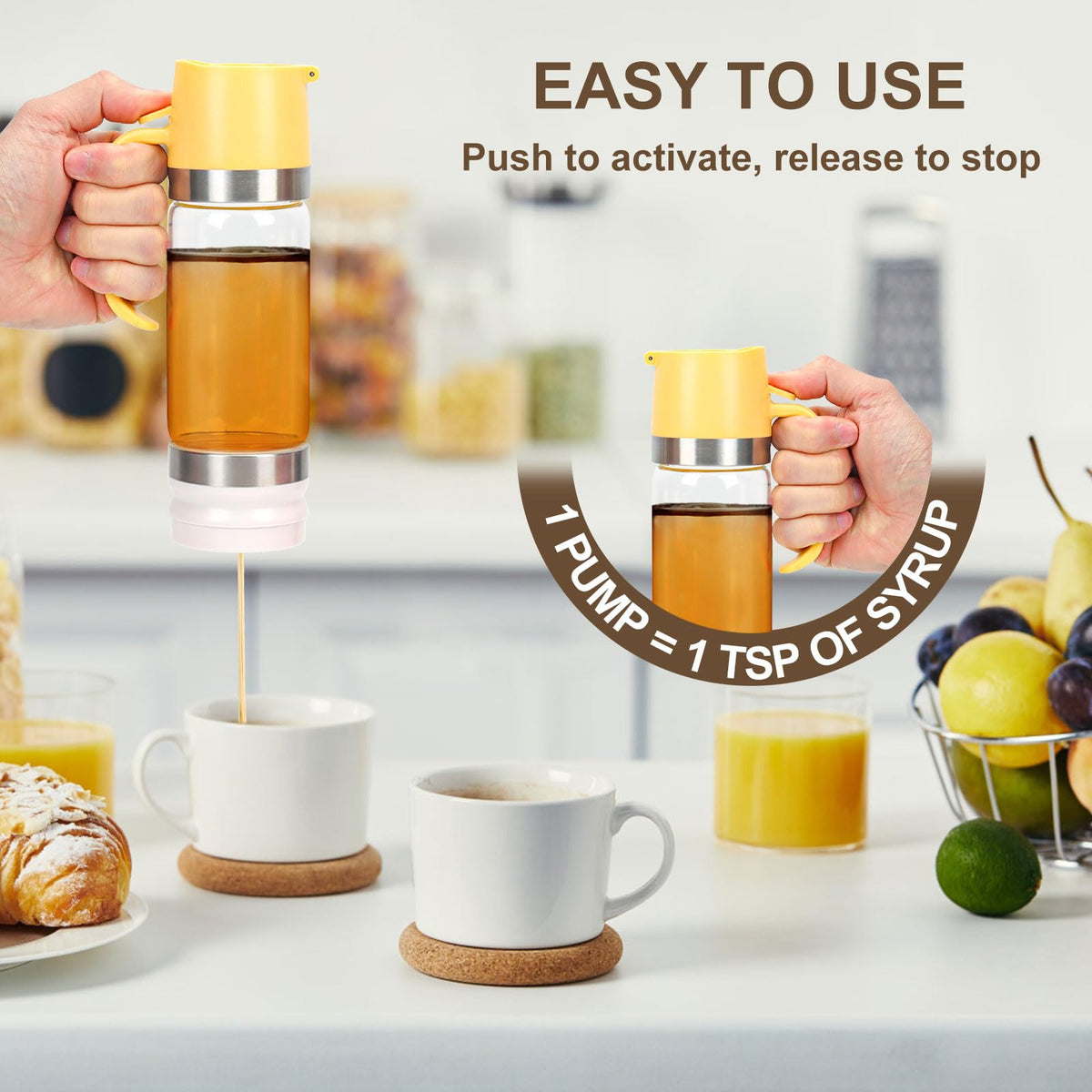 🍯12oz No-Drip Glass Honey & Syrup Dispenser – Mess-Free, Easy Pour & Perfect for Kitchen & Breakfast  ✨ 🍽️