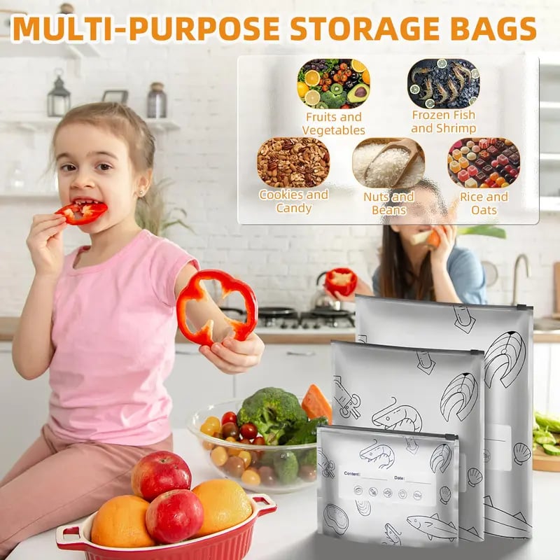 (30 unidades) Bolsas de almacenamiento resellables de papel de aluminio reutilizables