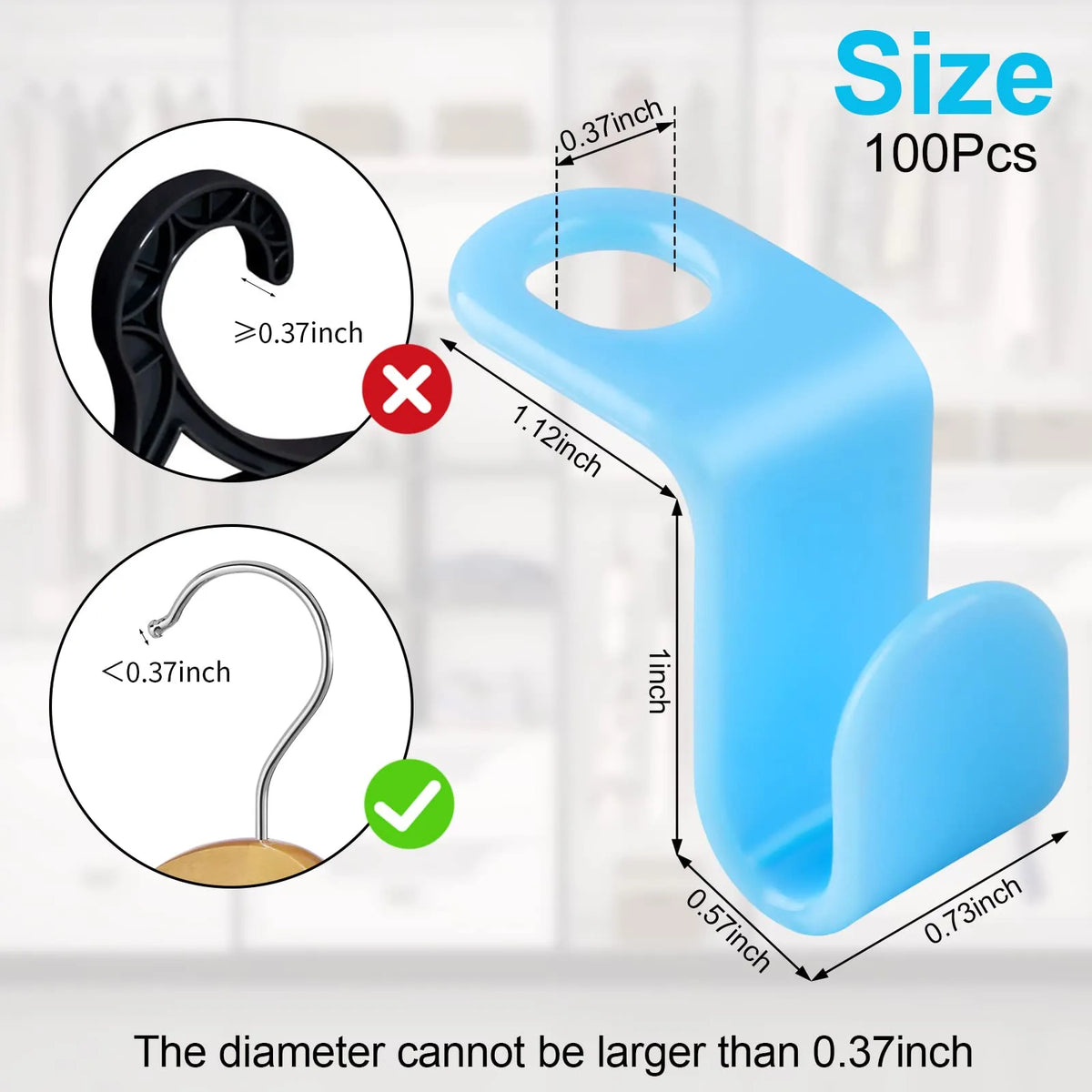 ✨ 100PCS Space-Saving Hanger Hooks – Maximize Your Closet Space in Seconds!