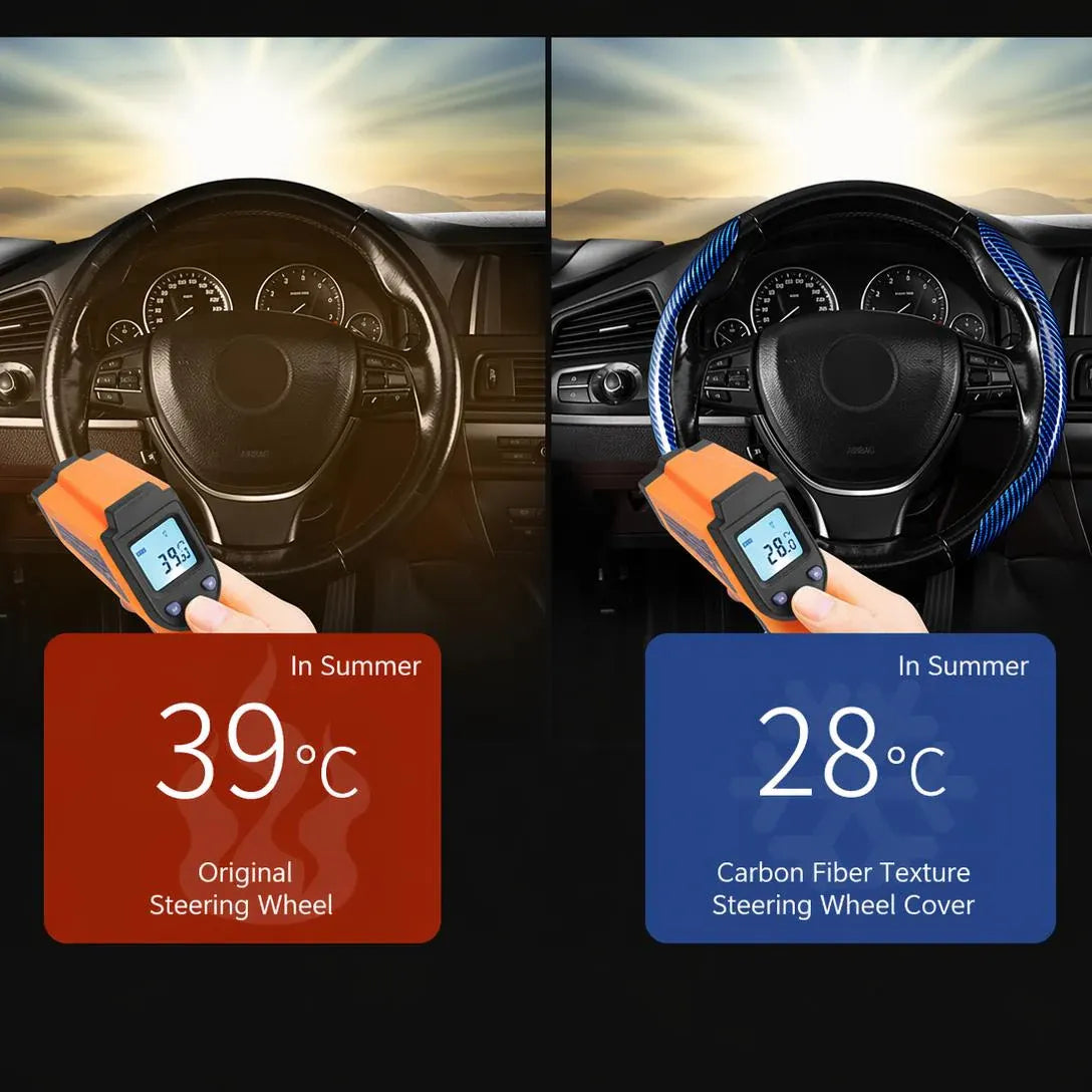 🎉Non-Slip Half Cover Car Steering Wheel Protector | Easy Clip On Installation