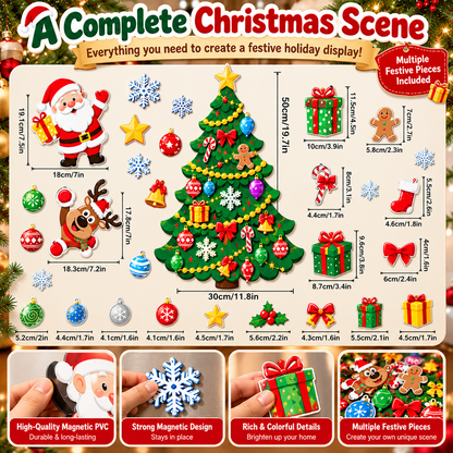 🎄 Magnetic Christmas Decorations – DIY Reusable Fridge Magnets with Christmas Tree & Holiday Characters