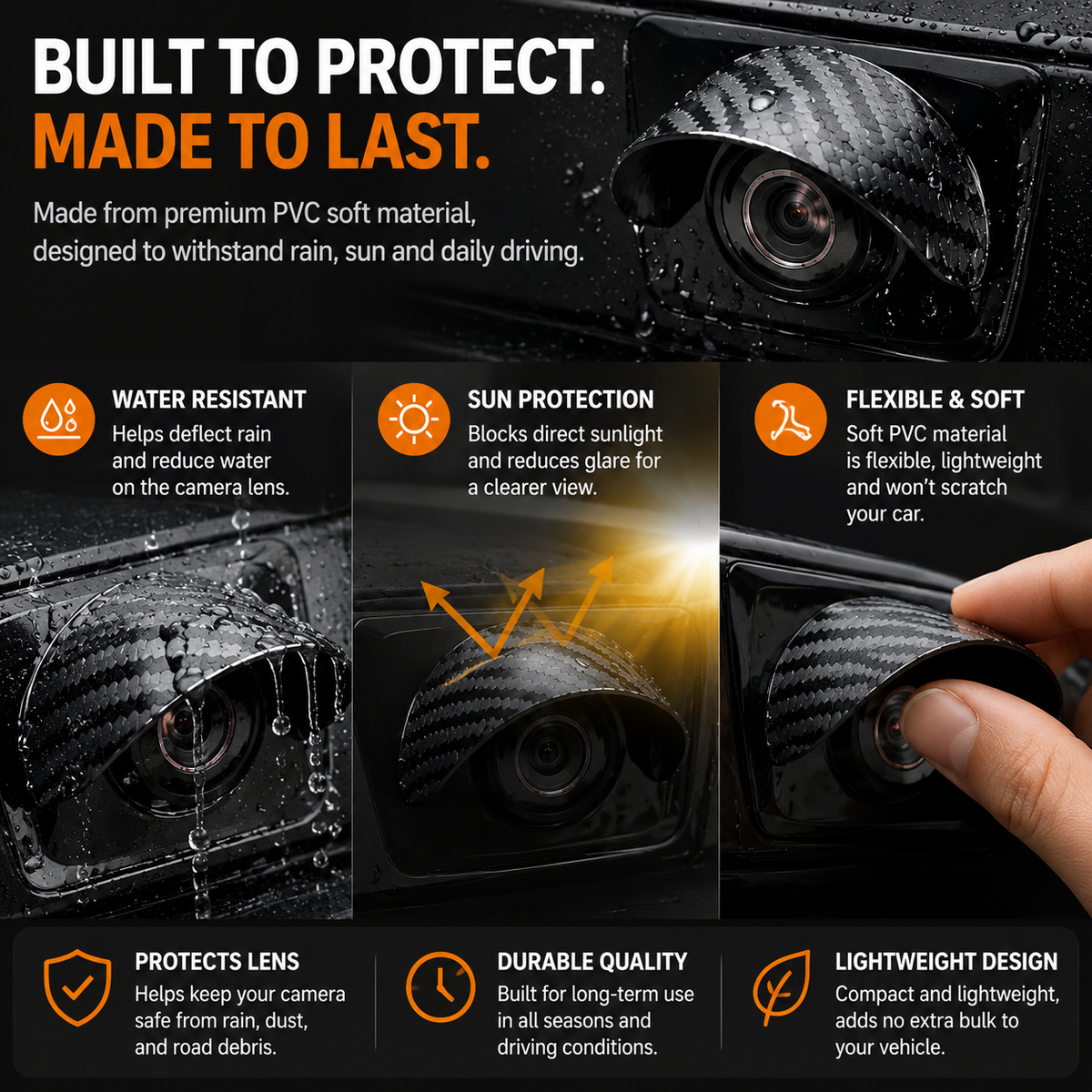 🌧️ 4PCS Car Backup Camera Rain Shield – Clearer Rear View in Rain