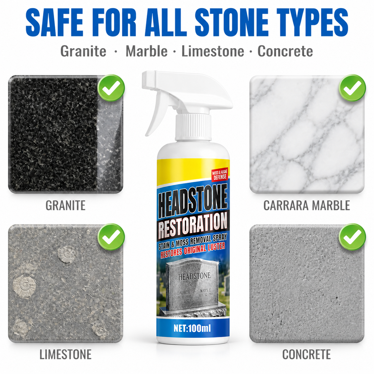 ✨ Headstone Restoration Cleaning Spray 🕯️