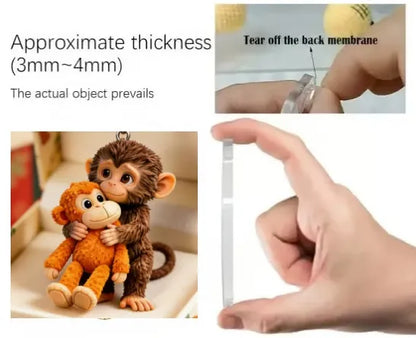 Monkey Hugging Monkey Keychain -Gift For Family, Friends, Loved Ones