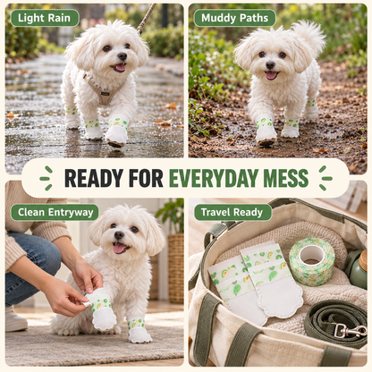 🐾 Keep Muddy Paw Prints Outside—Disposable Dog Paw Covers