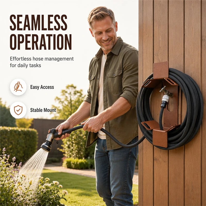 💯📢📢50% OFF !! ⏰Wall Mounted Iron Garden Hose Holder