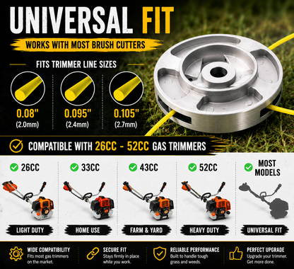🌿 Cabezal Universal de Aluminio para Desbrozadora | Repuesto Resistente para Cortabordes