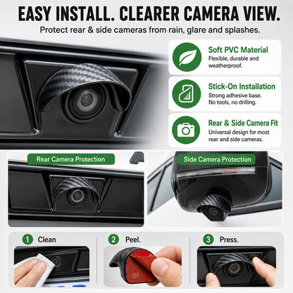 🌧️ 4PCS Car Backup Camera Rain Shield – Clearer Rear View in Rain