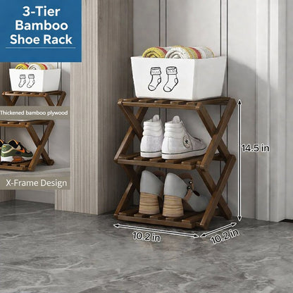 The 9-Tier No-Assembly Bamboo Rack !✨👟