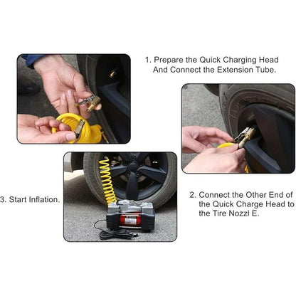 🔥👍Tire Air Chuck with Clip Adapter, No Leakage Tire Chucks for Vehicle Inflator Compressor Pump Connect Accessories Tool