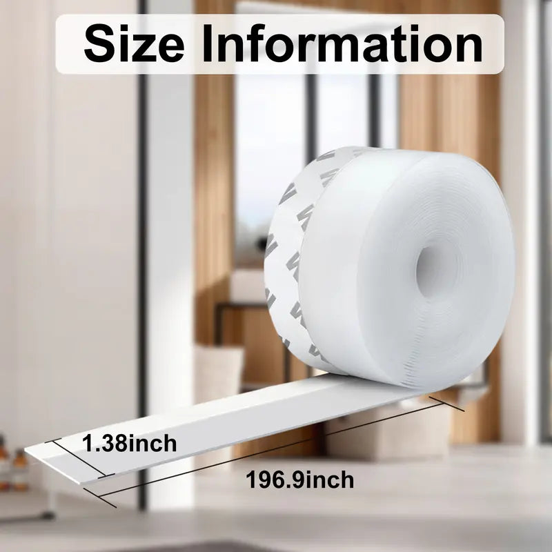 16.4Ft Door Weather Stripping | Adhesive Draft Stopper Seal Strip for Doors, Windows & Shower Doors