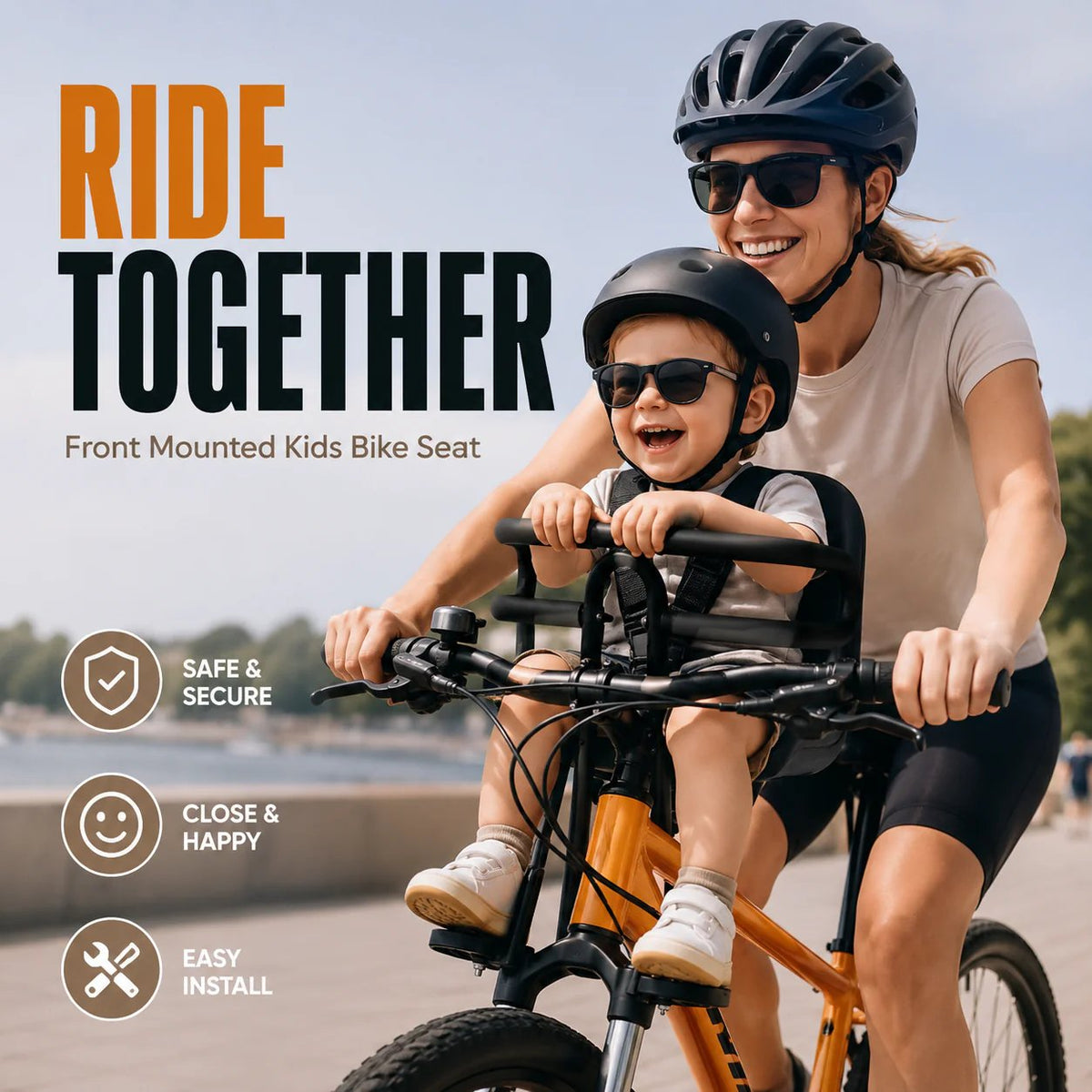 ⏰Front Mounted Kids Bike Seat