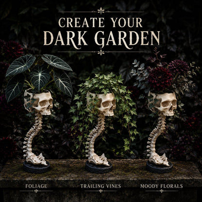 💀 🌿 Sculptured Skull Flowerpot