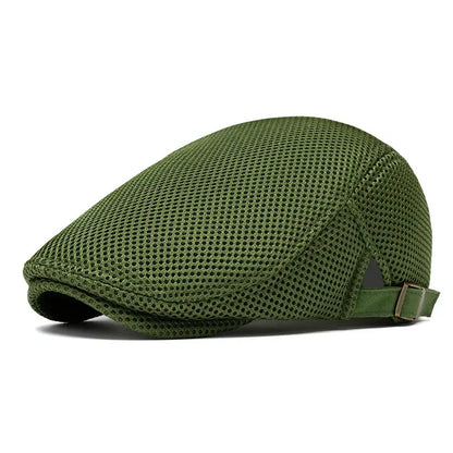 🔥Men's Breathable Mesh Flat Cap – Adjustable Newsboy Ivy Beret Summer Hat