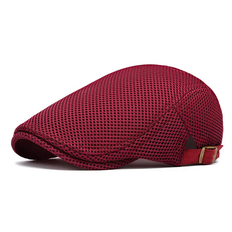 🔥Men's Breathable Mesh Flat Cap – Adjustable Newsboy Ivy Beret Summer Hat