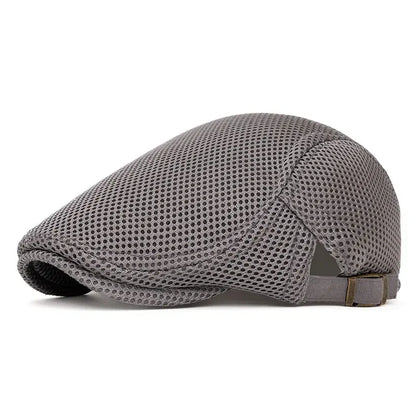 🔥Men's Breathable Mesh Flat Cap – Adjustable Newsboy Ivy Beret Summer Hat