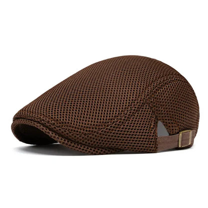 🔥Men's Breathable Mesh Flat Cap – Adjustable Newsboy Ivy Beret Summer Hat