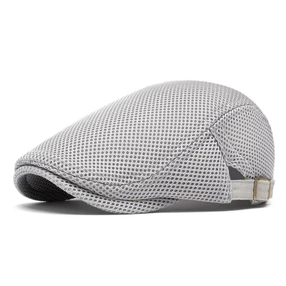 🔥Men's Breathable Mesh Flat Cap – Adjustable Newsboy Ivy Beret Summer Hat