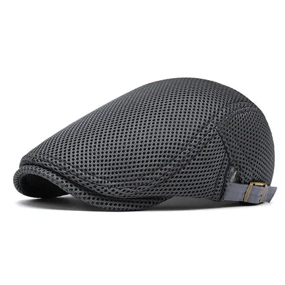 🔥Men's Breathable Mesh Flat Cap – Adjustable Newsboy Ivy Beret Summer Hat