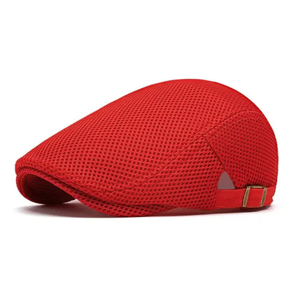 🔥Men's Breathable Mesh Flat Cap – Adjustable Newsboy Ivy Beret Summer Hat