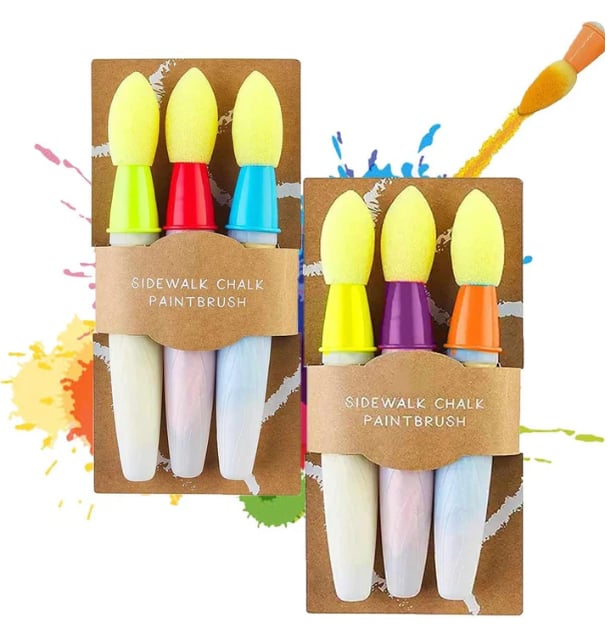 🌈Outdoor Sidewalk Chalk Paint Brush Set | Paint in the Brushes – Just Add Water✨🎨