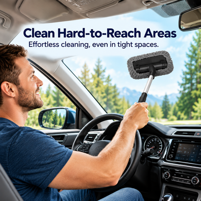 🥳2026 HOT SALE🥳💞50K+ SOLD! 🧲🌀 50% OFF! Dual Magnetic Car Window Cleaner – cleans both sides in one pass, extendable handle & reusable microfiber cloths. Streak-free glass, inside & out! 🚗✨