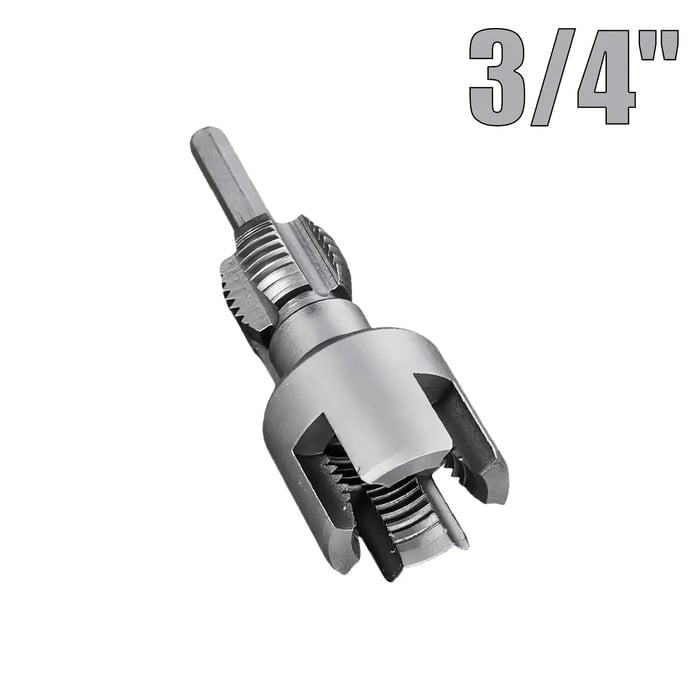 💯Drill-Powered Pipe Thread Cutting Bit — Internal & External Threading for 1/2' & 3/4' Plastic Pipes