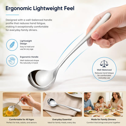 🍲✨ Stainless Steel Soup Spoon Set