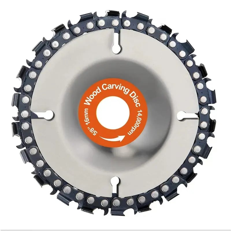 Disco Tallador/Removedor de Tocones para Amoladora Angular de 4" o 4-1/2", Eje de 5/8", Refuerzo de Cromado, Disco para Dar Forma y Cortar