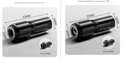⚙️Angle Grinder Conversion Kit 🔧 3mm/6mm Dual Collet – 100-type angle grinder Adapter for Carving & Polishing