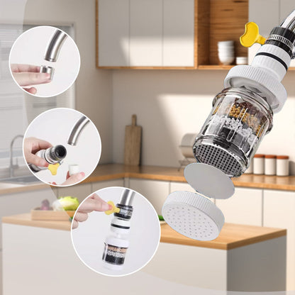 💧 6-Layer Faucet Water Filter 360° Rotating Splash-Free