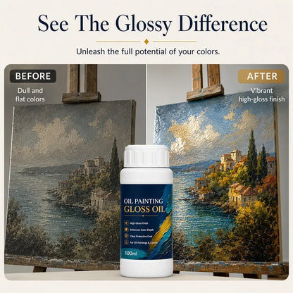 🎨 LIMITED TIME 50% OFF! 💧 Gloss Boost Painting Varnish – Professional High-Gloss Finish, Intensifies Color Depth & Protects Artwork ✨